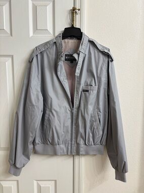 Vintage 80’s Members Only Light Gray Bomber Jacket